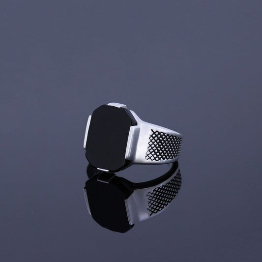 Sterling Silver Black Ring