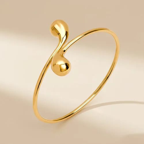 Gold Plated Knot Design Open Cuff Bracelet