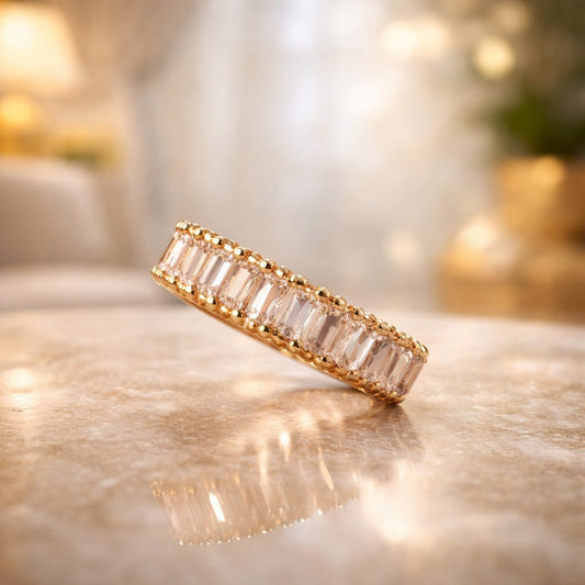 Gold Plated Crystal Hoop Ring