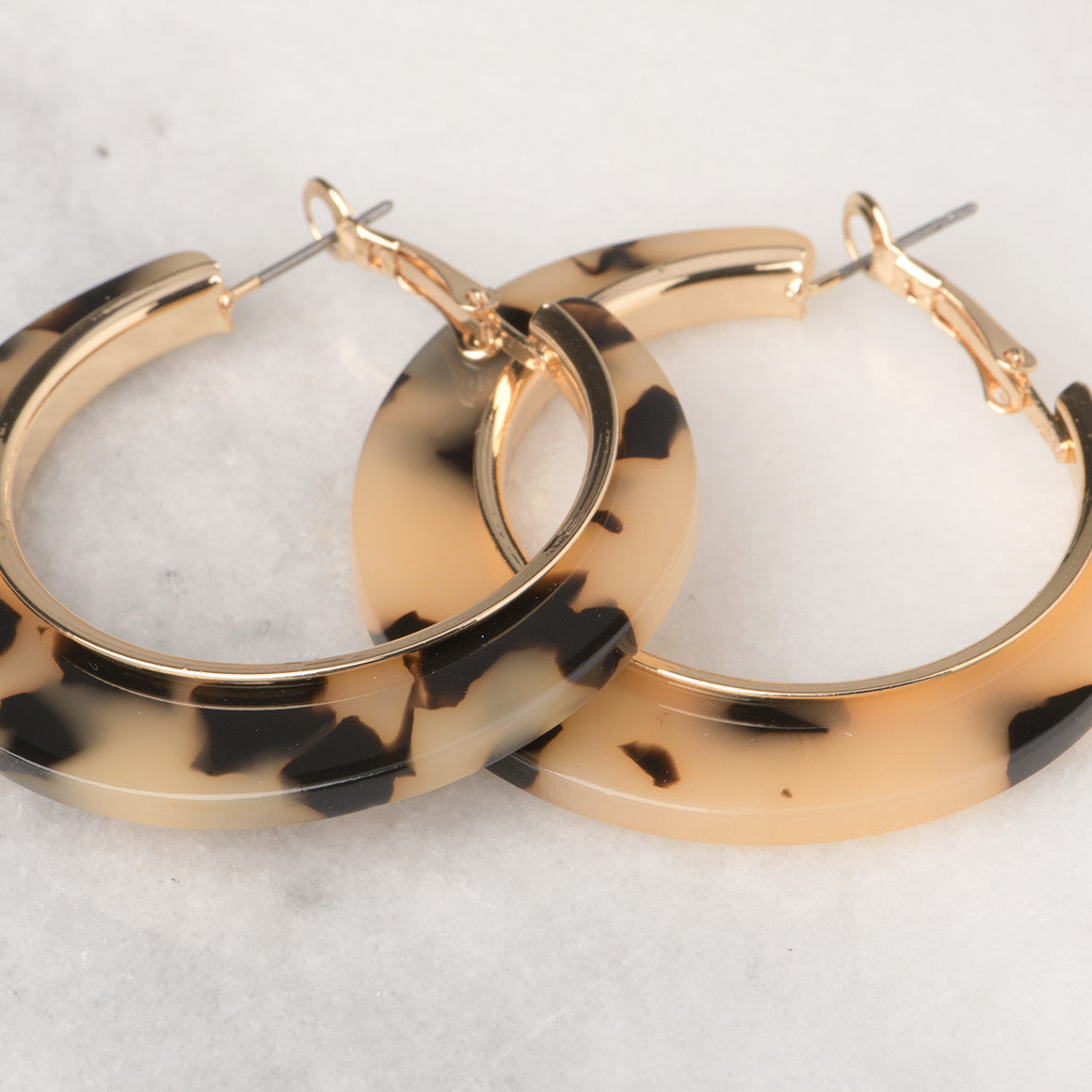 Ivory Tortoiseshell Statement Hoop Earrings