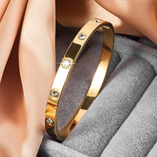 Gold Screw Love Bangle Bracelet