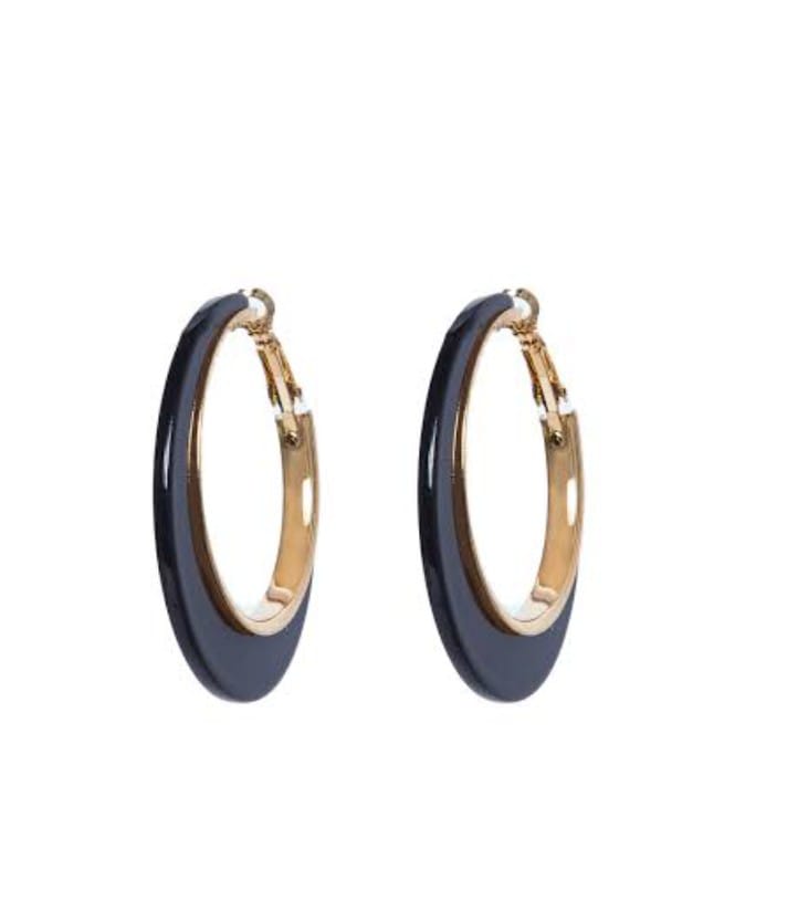 Midnight Marble Hoop Earrings