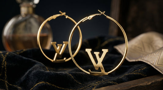 Luxury LV Style Gold Hoop Earrings