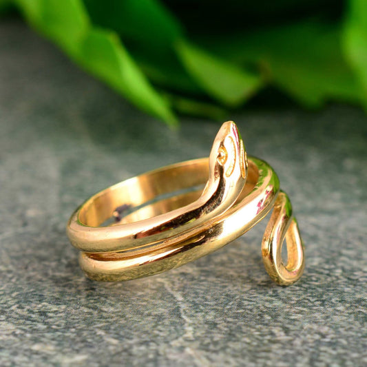 Gold Plated Snake Wrap Adjustable Ring