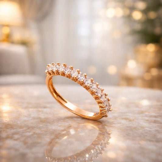 Gold Plated Crystal Hoop Ring