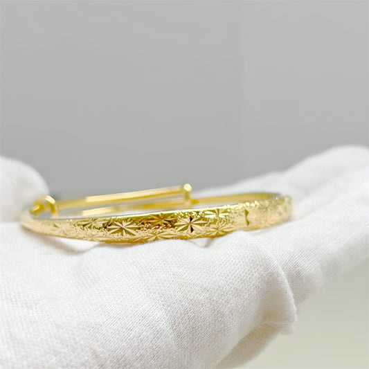Gold Plated Textured Open Cuff Bangle&nbsp;