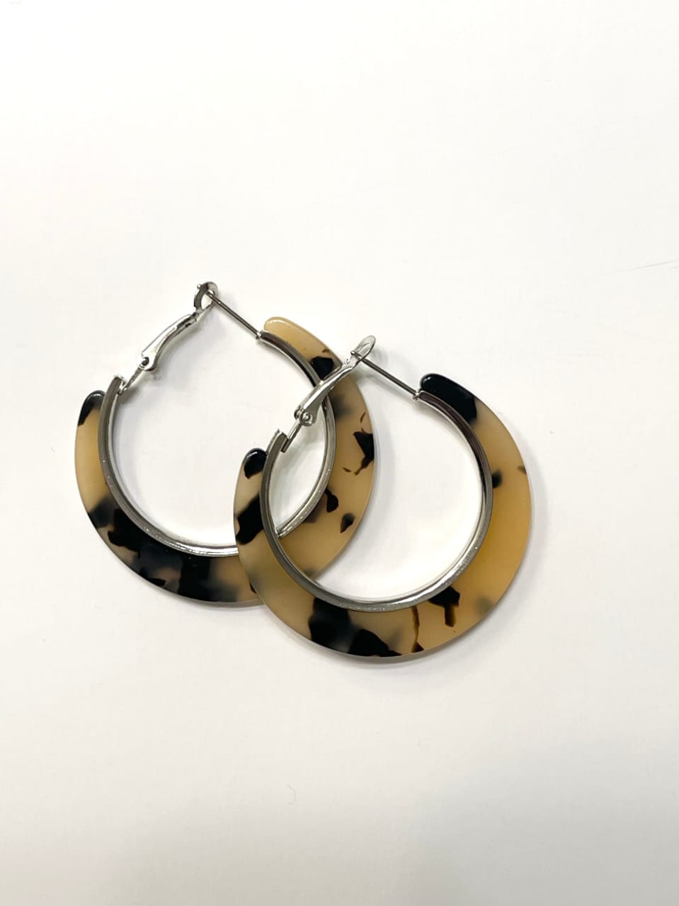 Ivory Tortoiseshell Statement Hoop Earrings