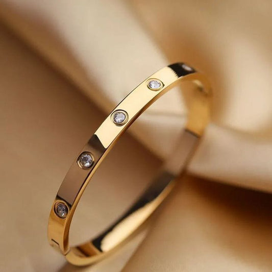 Gold Screw Love Bangle Bracelet