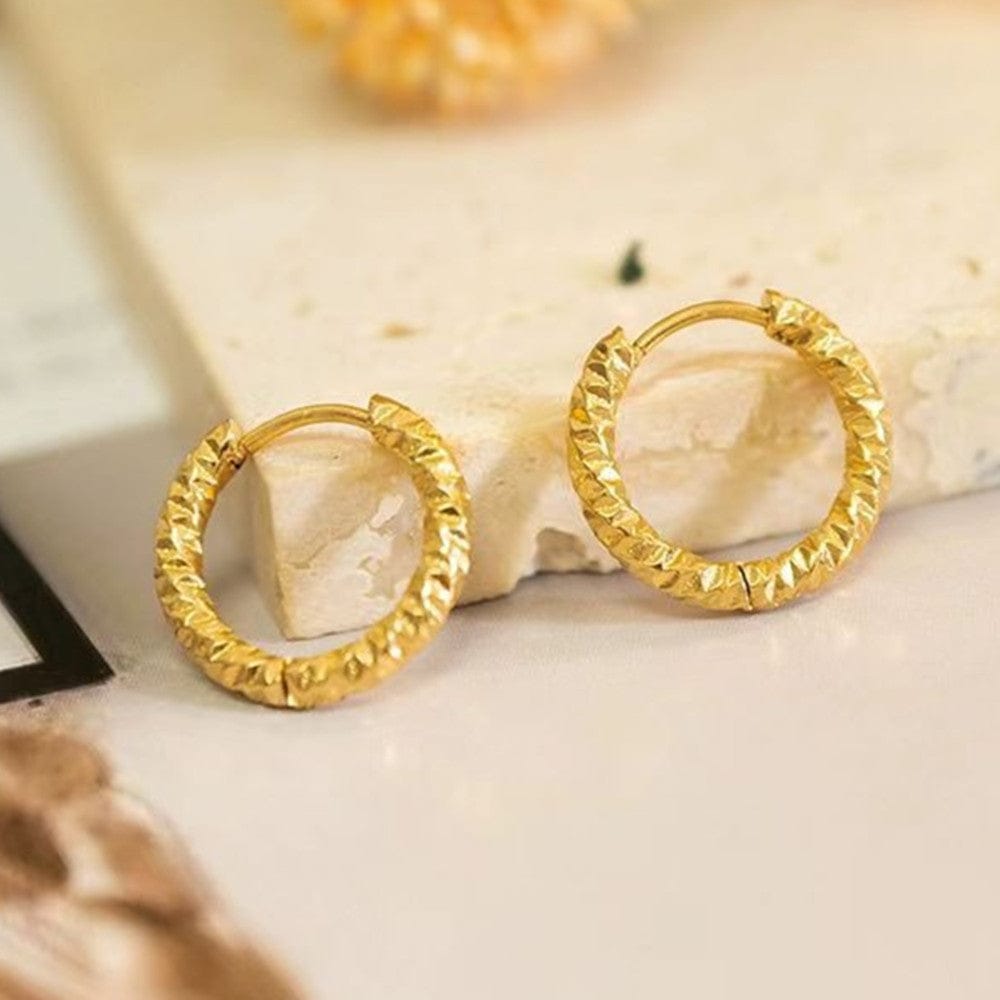 Diamond-Cut Gold Hoop Earrings