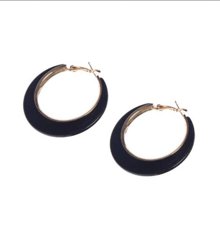 Midnight Marble Hoop Earrings